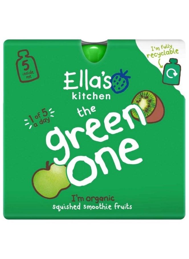 Ella’s kitchen Organic The Green One Squished Smoothie Fruits 6+ Months 5X90G - Image 1